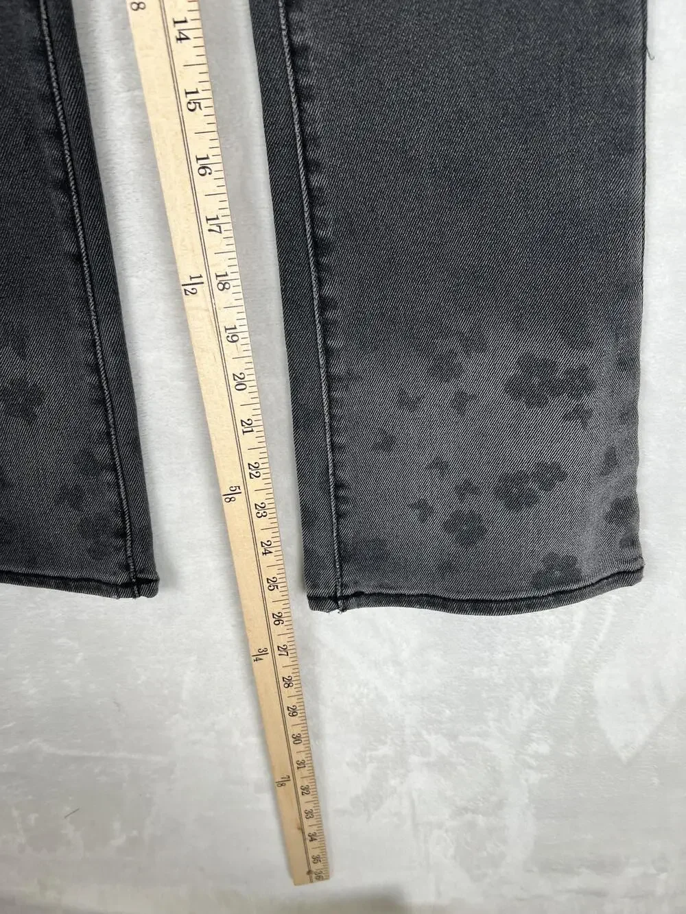 Levi's Flare Jeans Girls 12 Gray 726 Floral Hem Adjustable Waist Stretch Denim